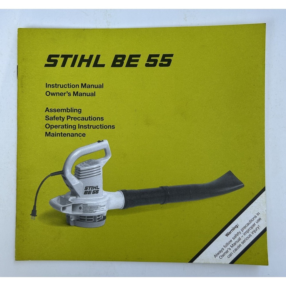 Stihl BE 55 Blower Instruction Owner's Operator's Manual 1994 Vintage‎